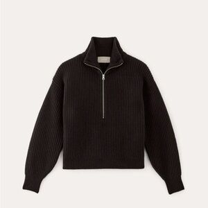 Everlane Charcoal Zip-Up Sweater